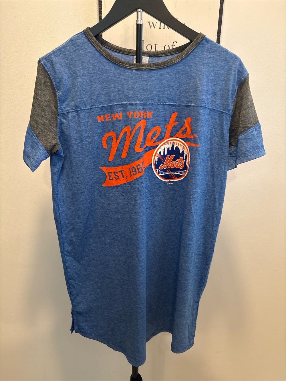 Woman’s Short Sleeve Logo Tee - Blue with Gray Trim